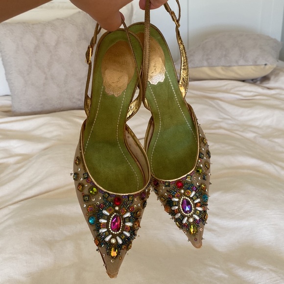 RARE RENÉ CAOVILLA Crystal Embellishments Slingback Pumps - Picture 9 of 9